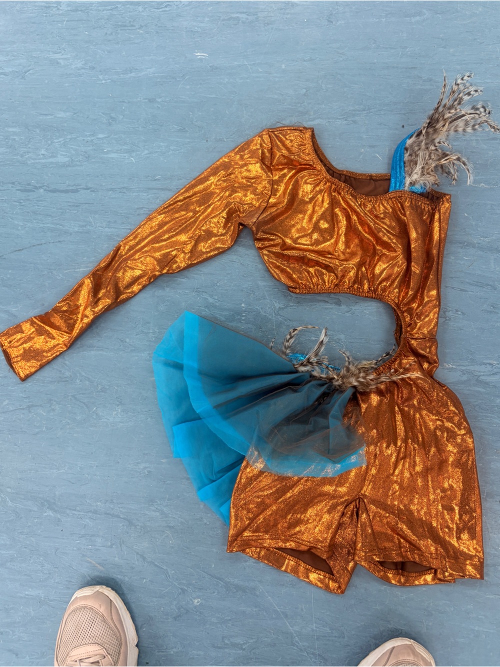Shimmering Copper Blue Tutu Kids Costume